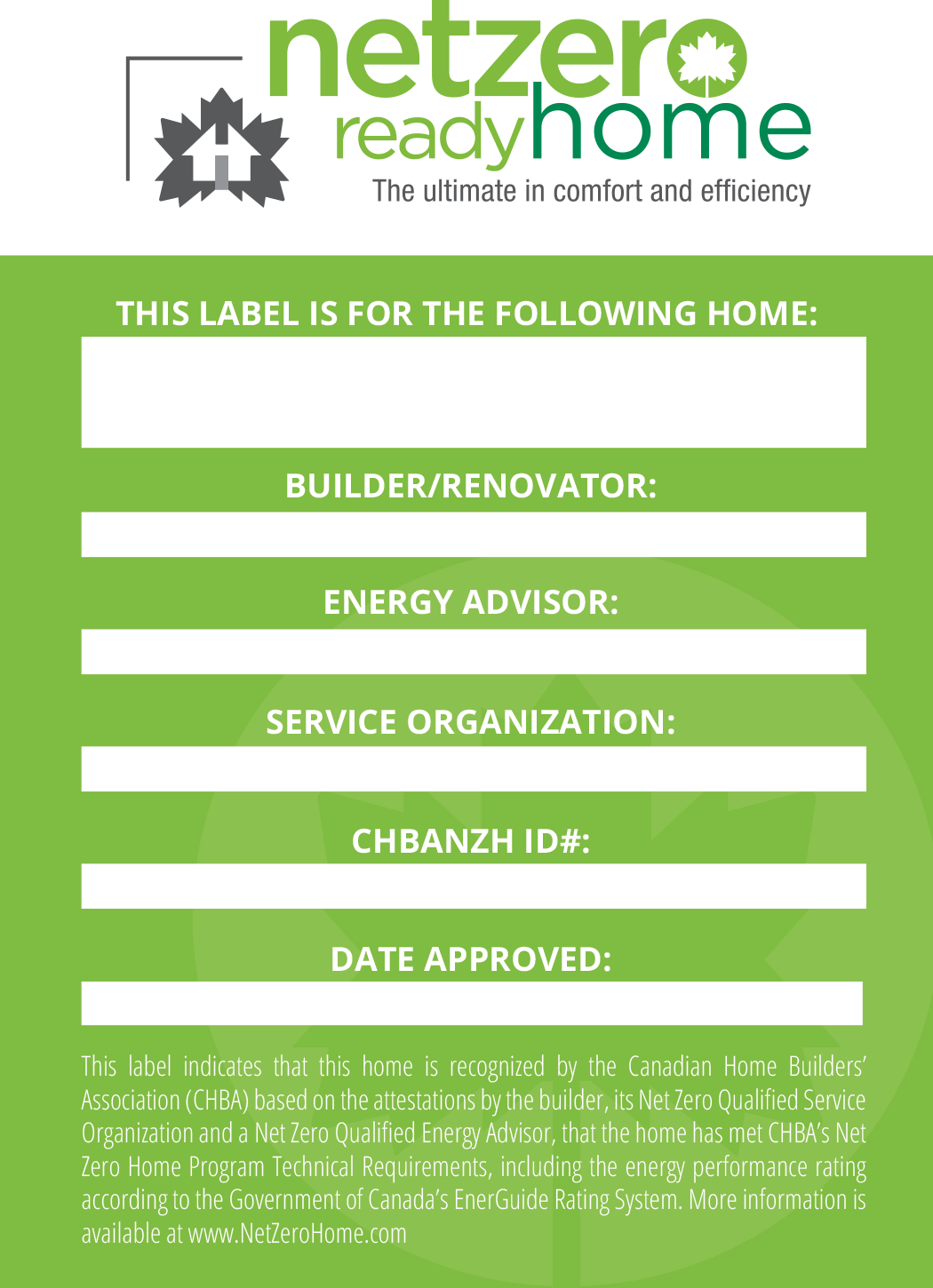 netzero home label