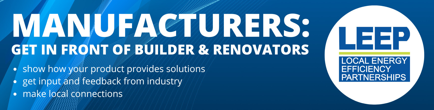 LEEP manufacture banner