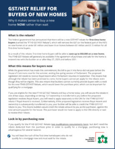 GSTHST Relief for Buyers of New Homes