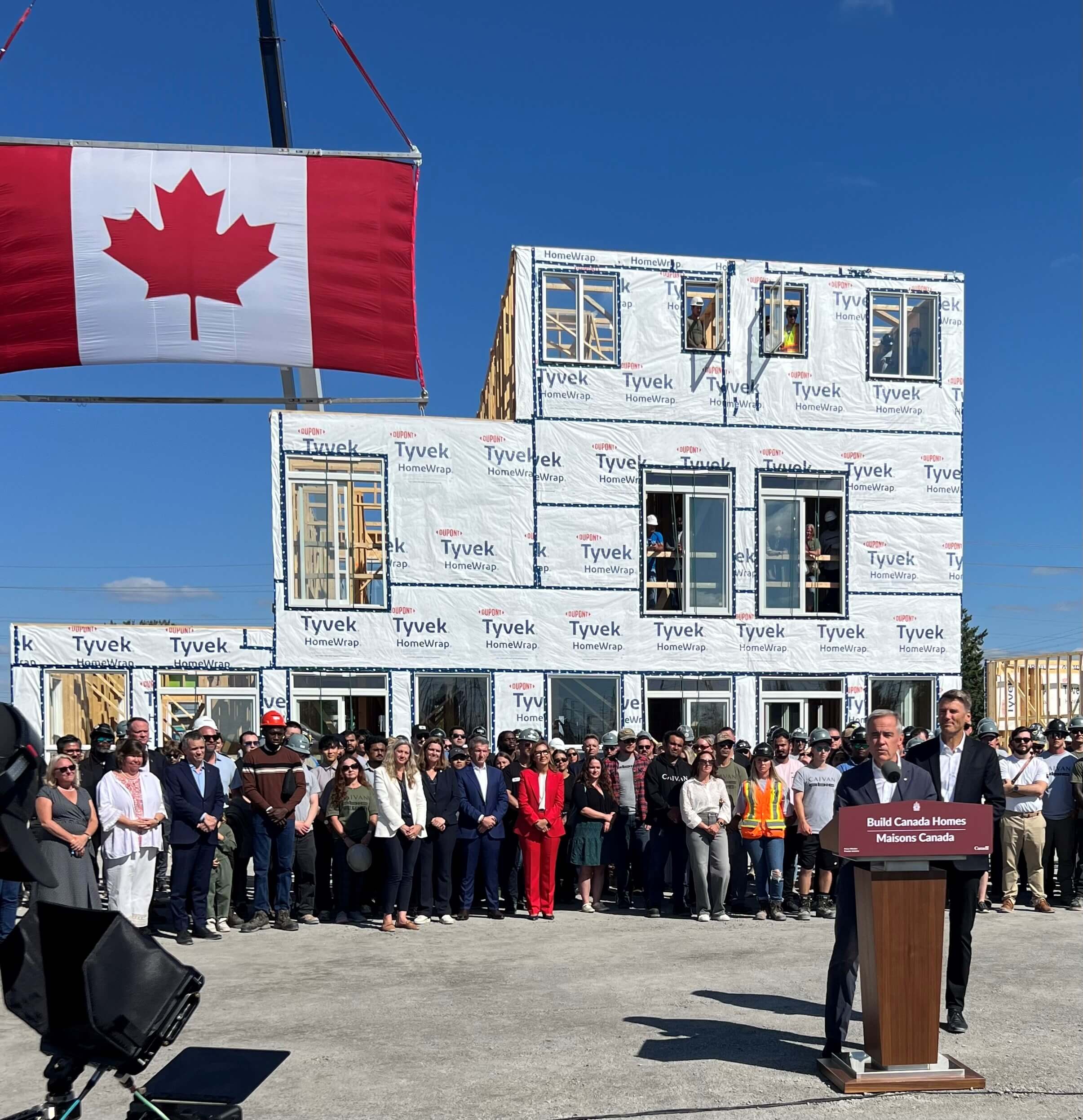 Carney speaks in front of modules at launch of BCH