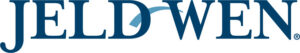 The JELD-WEN logo features the company name in bold, blue uppercase letters with a stylized arch connecting the D and W.