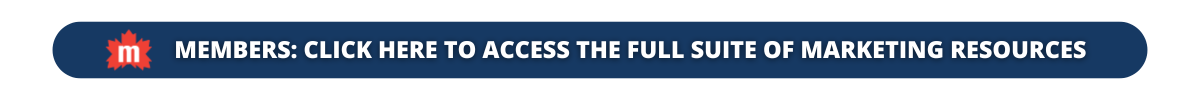 A blue button with white text that reads, “MEMBERS: CLICK HERE TO ACCESS THE FULL SUITE OF MARKETING RESOURCES,” and a small red icon on the left.